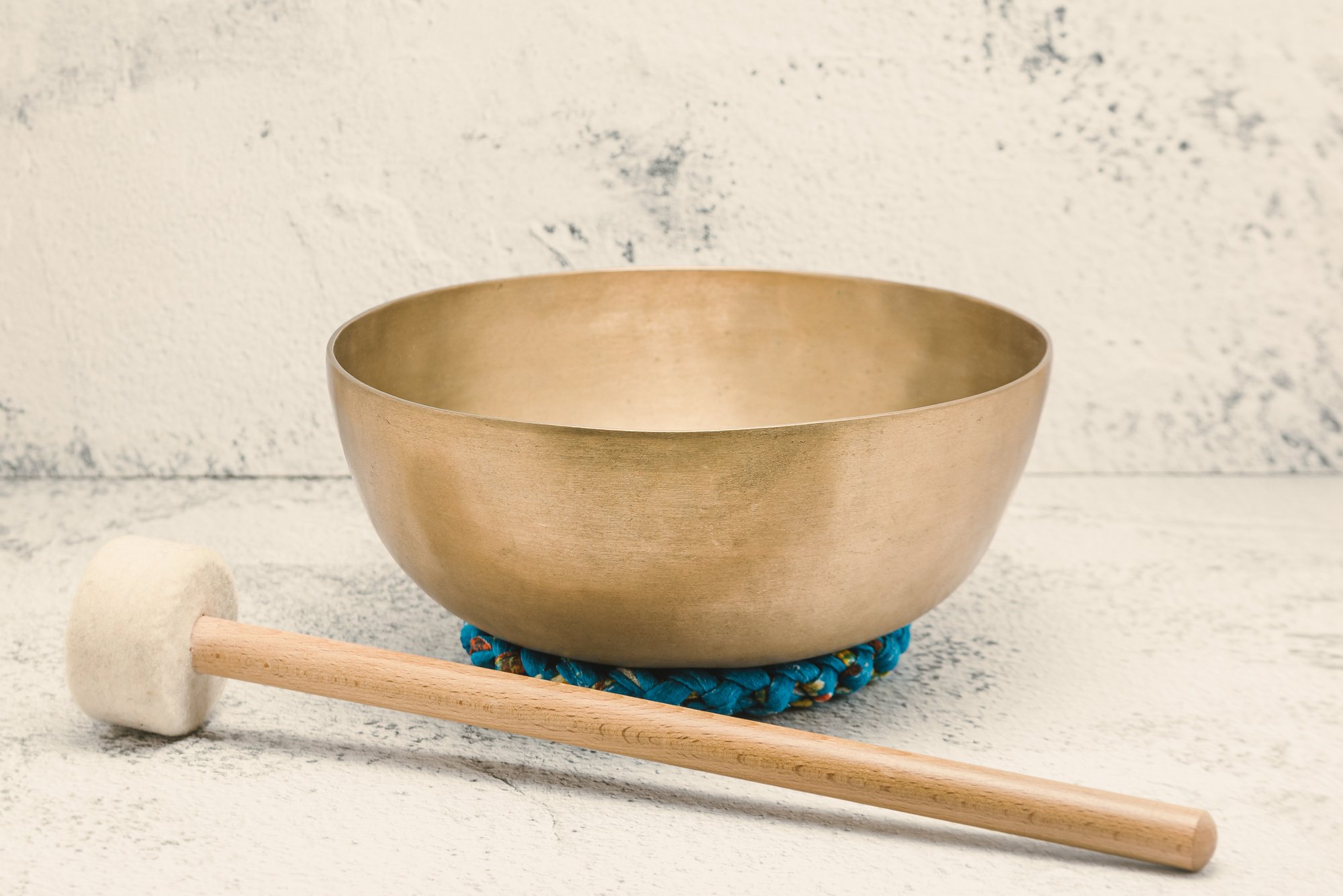 A Singing Bowl on Close-up Shot