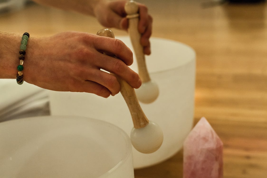 Meditative music concert with crystal bowls